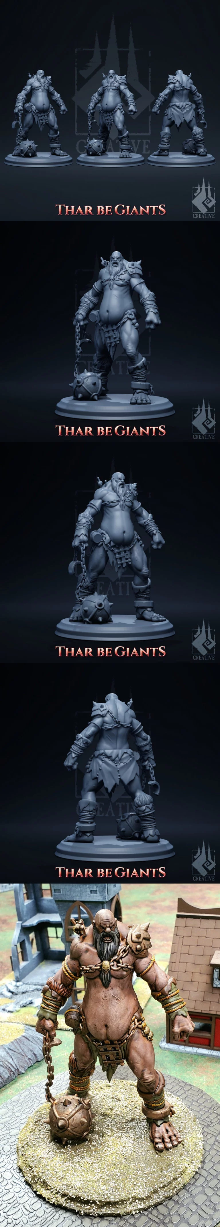 巨兽出没——格罗格·无锁——3D打印模型|Thar Be Giants – Grog the Unchained – 3D Print Model