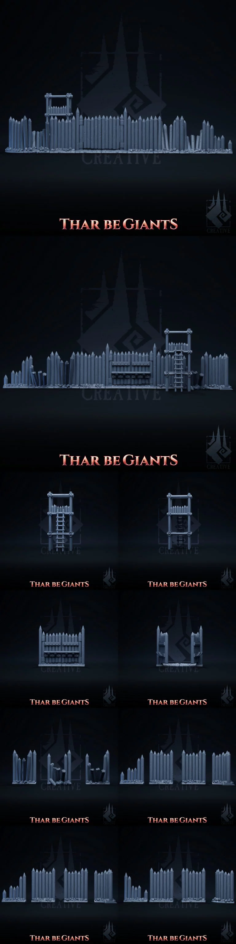 巨兽出没——帕利萨德要塞 3D打印模型|Thar Be Giants – Palisade Fort – 3D Print Model