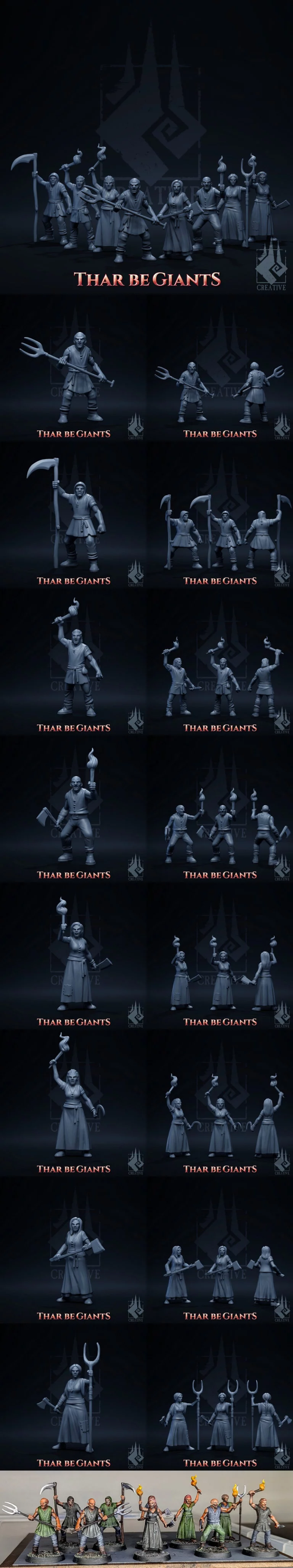 巨兽来袭——村庄守护者 3D打印模型|Thar Be Giants – Village Defenders – 3D Print Model
