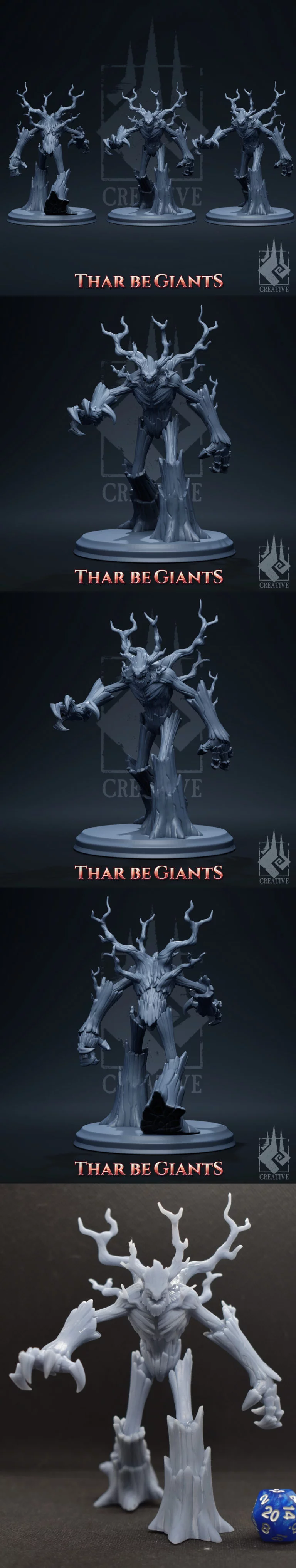 巨兽出没——Thistlelimb被腐蚀的树妖 3D打印模型|Thar Be Giants – Thistlelimb the Corrupted Tree Ent – 3D Print Model