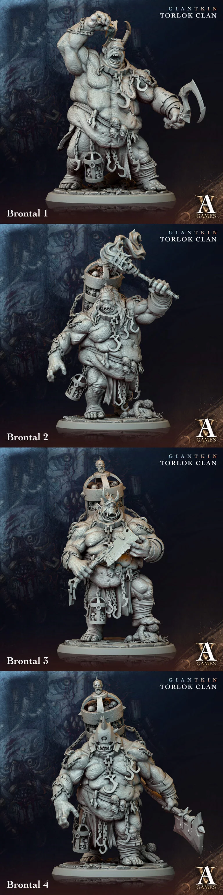 巨龙族托洛克——布鲁纳特 3D打印模型|Giantkin Torlok Clan – Brontal – 3D Print Model