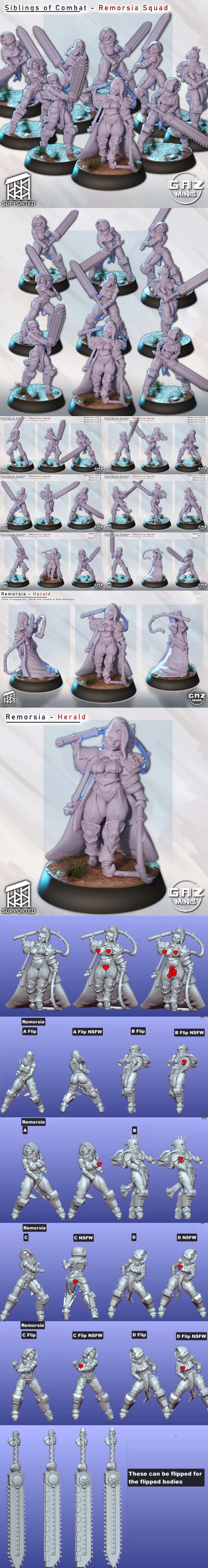 战斗兄弟团——Remorsia小队3D打印模型|Siblings of Combat – Remorsia Squad – 3D Print Model