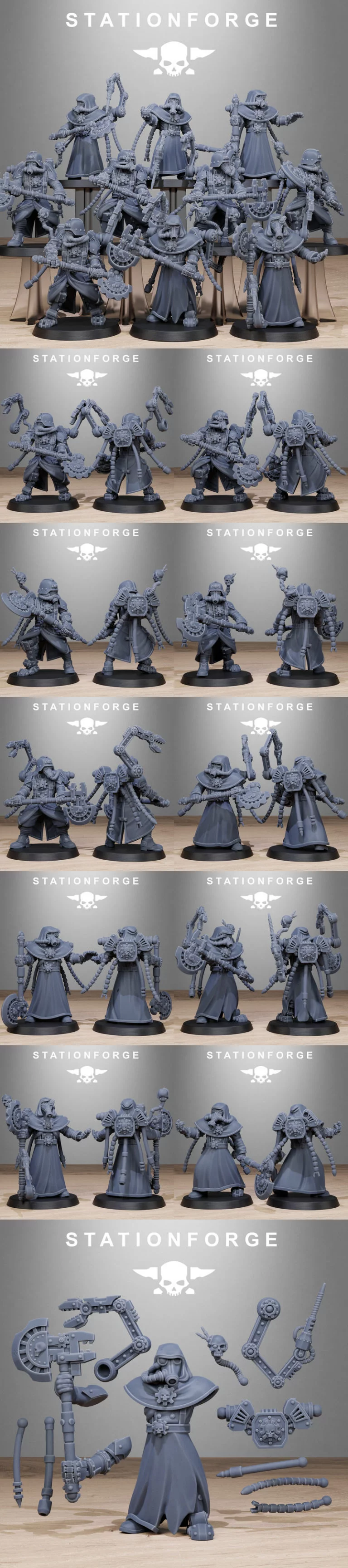 grimguard科技工程师——3D打印格斗战士模型|Grimguard Tech Engineers – 3D Print Model