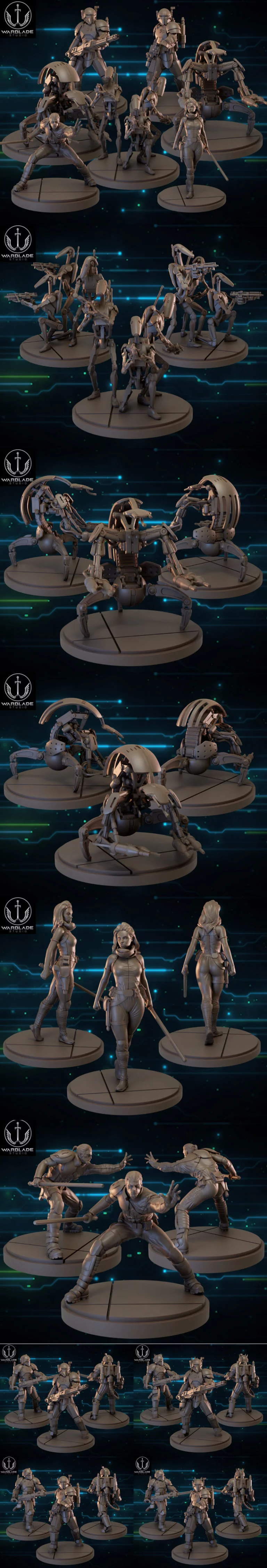 Warblade Studio 2023年8月作品：动漫游戏角色3D打印模型集|Warblade Studio August 2023 – 3D Print Model
