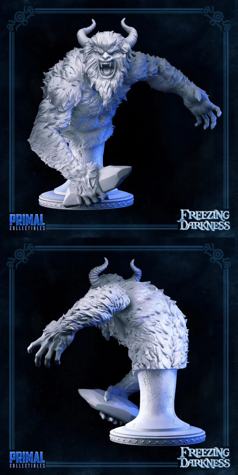极寒黑暗——Yeti雕像——3D打印模型|Freezing Darkness – Yeti Bust – 3D Print Model