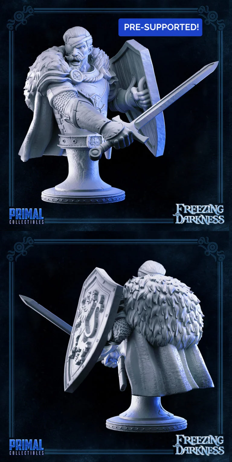 免费暗影——佣兵奥斯蒙3D打印模型|Freezing Darkness – Osmond the Mercenary Bust – 3D Print Model