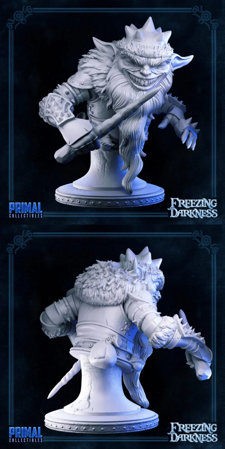 冻结黑暗——贪吃鬼爆破模型（3D打印）|Freezing Darkness – Gremlin Bust – 3D Print Model