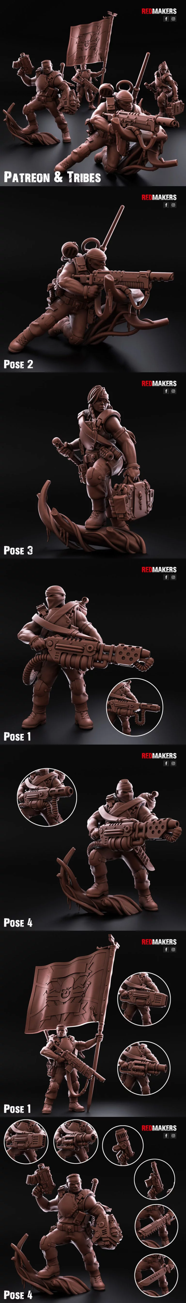 丛林战士——指挥小队——3D打印模型|Jungle Fighters – Command Squad – 3D Print Model