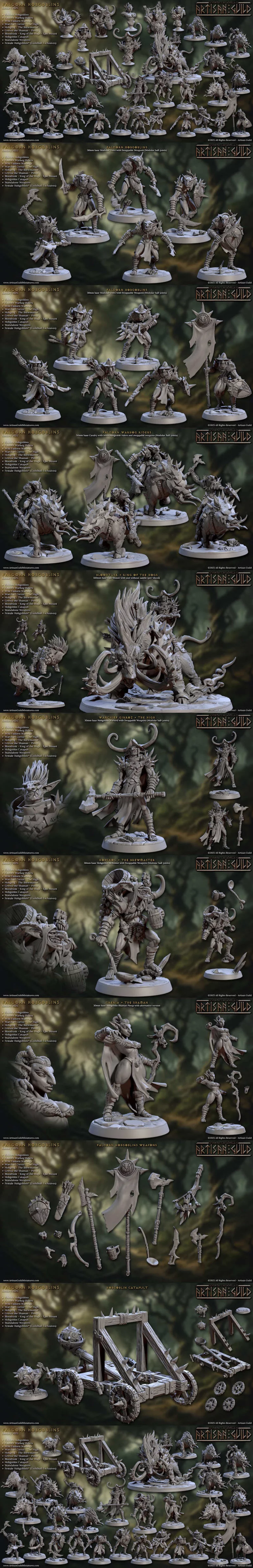 工匠 guild-法尔多恩矮人哥布林（完整套装69）3D打印模型|Artisan Guild – Faldorn Hobgoblins (Complete Set – 69) – 3D Print Model