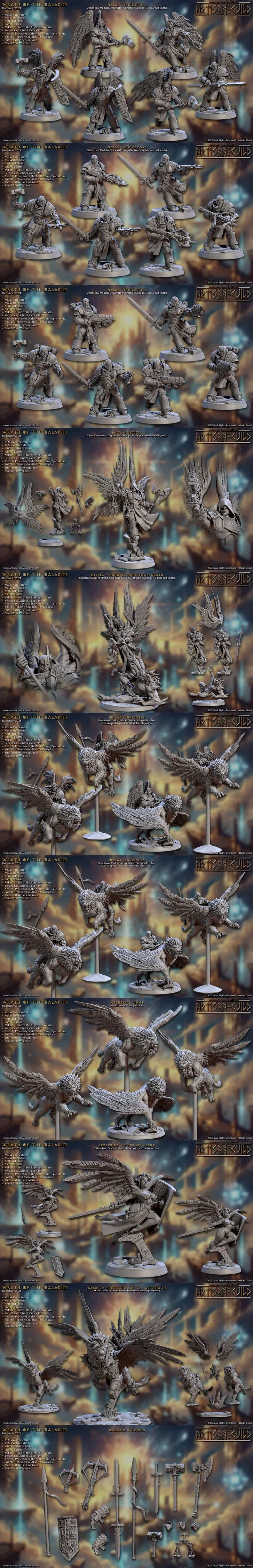 匠人 guild《玛拉基之怒》完整套装（68件）3D打印模型|Artisan Guild – Wrath of the Malakim (Complete Set – 68) – 3D Print Model