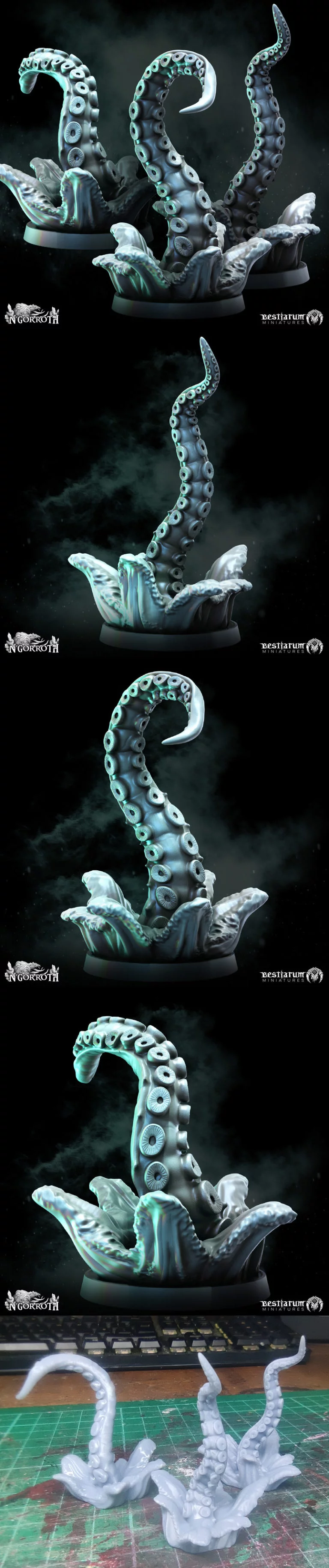 崛起的触手 x 3 - 3D打印模型|Rising Tentacles x 3 – 3D Print Model
