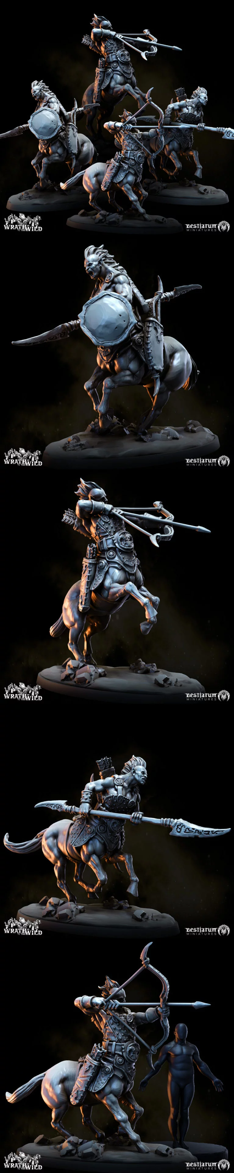 赛博战士x4 3D打印模型|Centaur Skirmishers x 4 – 3D Print Model
