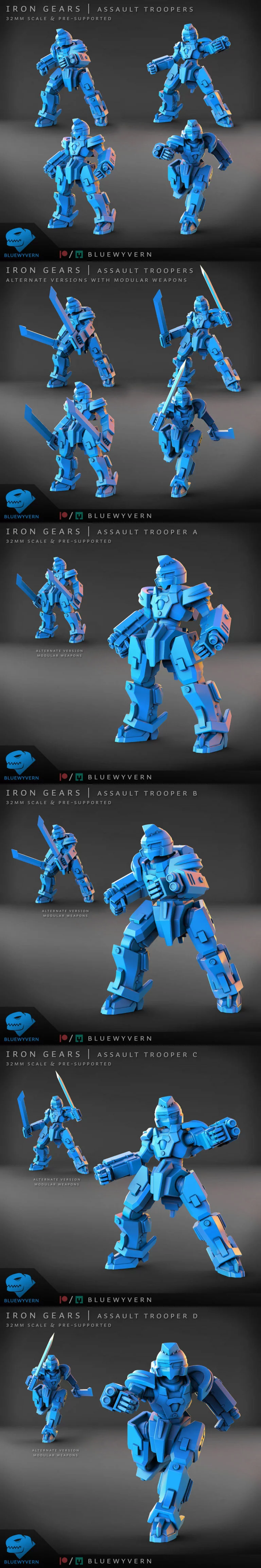 铁齿轮——突击兵（模块化）3D打印模型|Iron Gears – Assault Troopers (Modular) – 3D Print Model