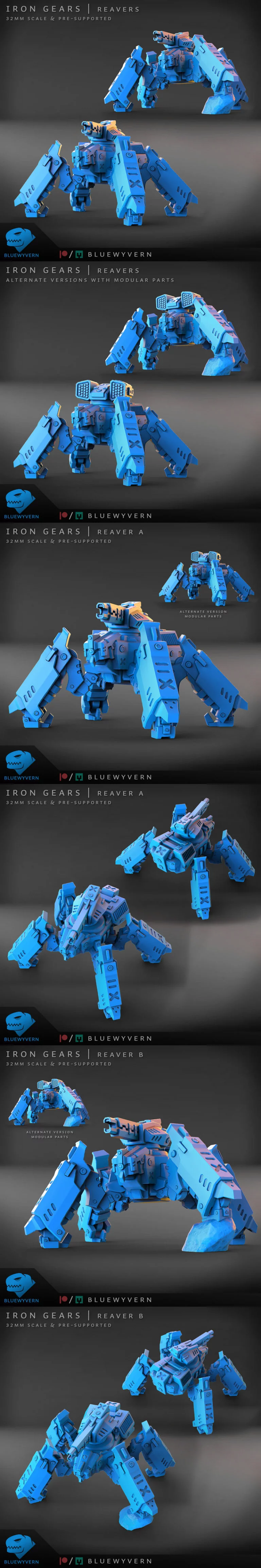 铁齿轮——掠夺者（模块化）3D打印模型|Iron Gears – Reavers (Modular) – 3D Print Model