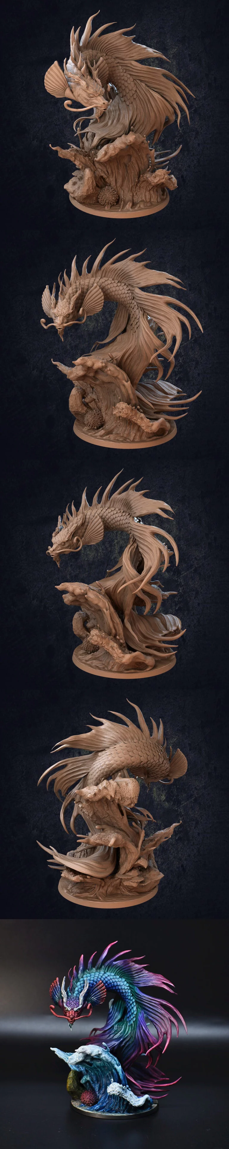 龙金鱼——3D打印模型|Dragon Koi – 3D Print Model