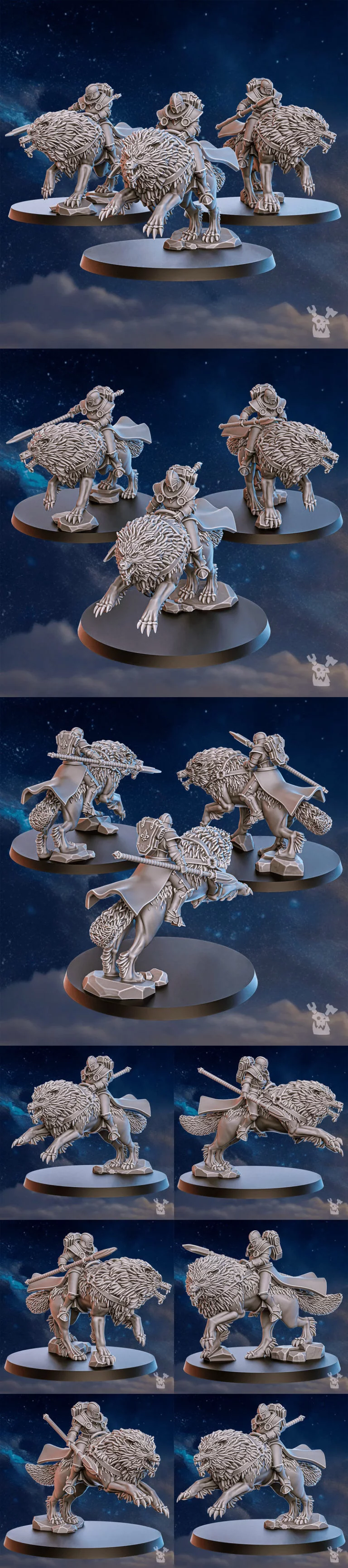 风暴之傲狼骑手——3D打印模型|Stormpride Wolf Riders – 3D Print Model