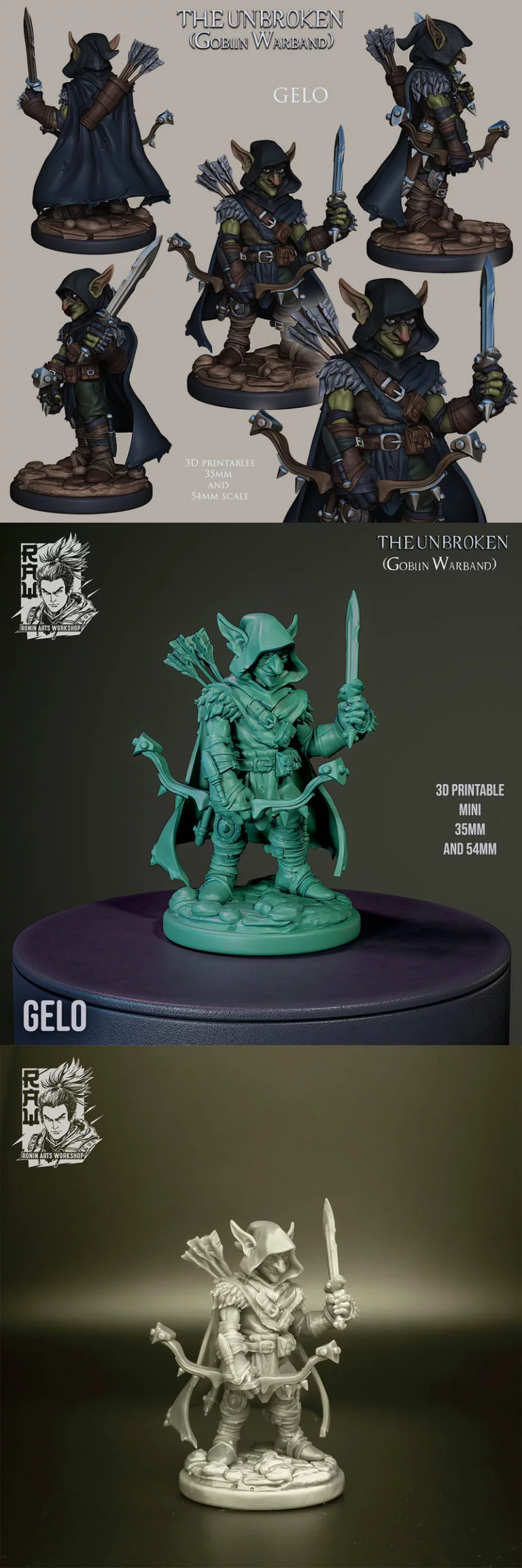 Gelo - 矮人弓手 - 3D打印模型|Gelo – Goblin Archer – 3D Print Model