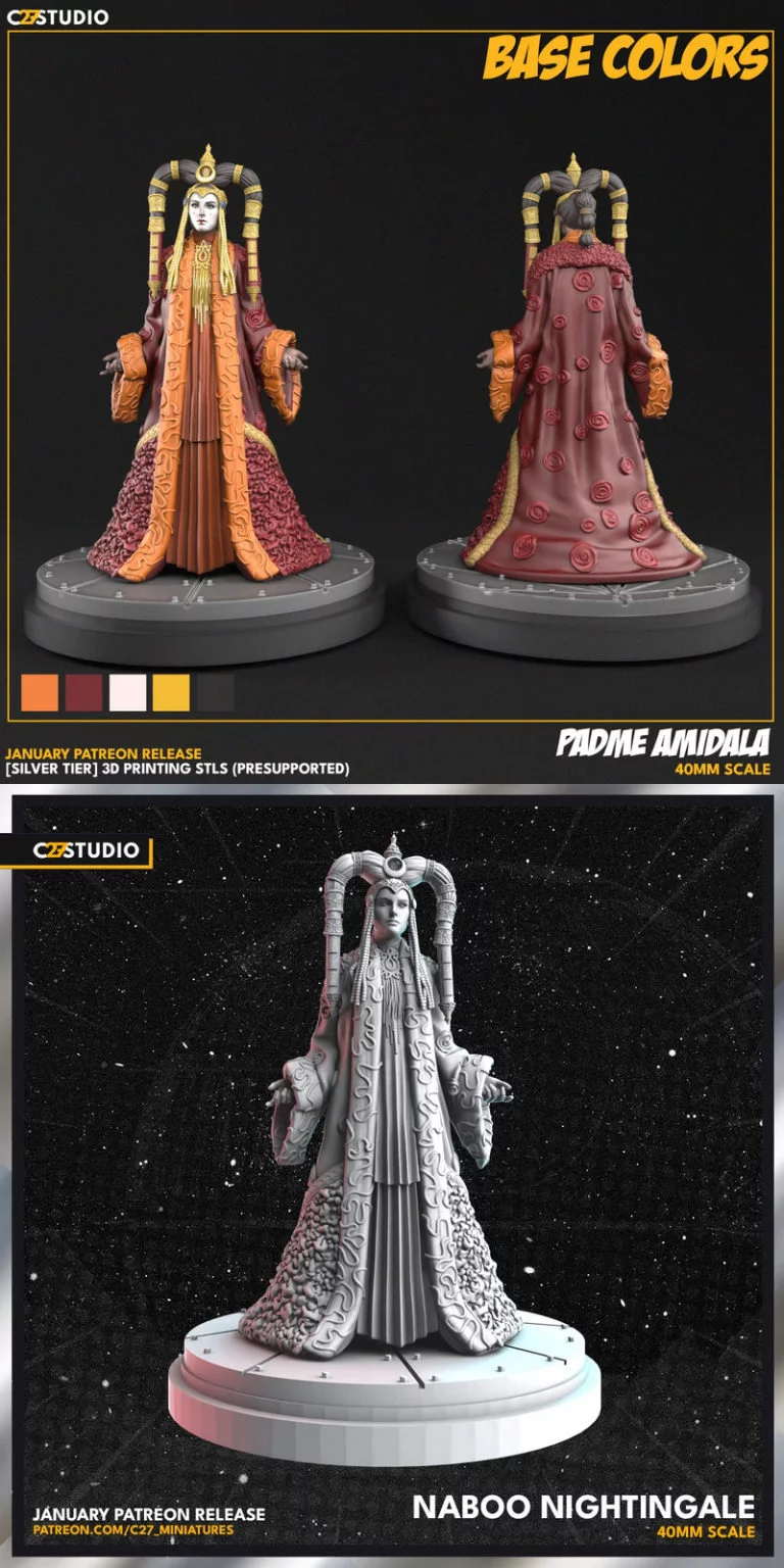 纳博女王帕德梅·艾米达拉 3D打印模型|Padme Amidala Naboo Nightingale – 3D Print Model