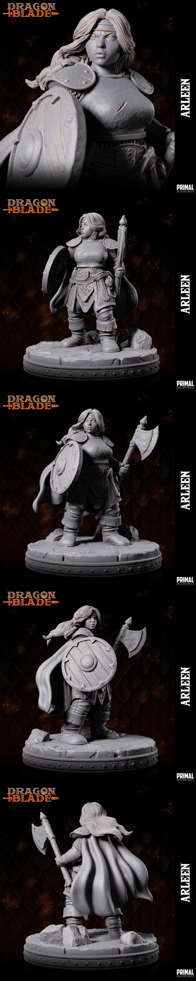 矮人阿蕾恩·金斧——3D打印模型|Dwarf – Arleen Goldenaxe – 3D Print Model