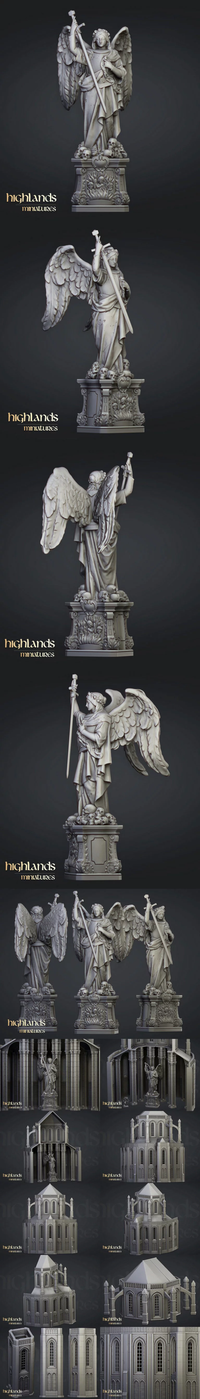圣赫勒拿岛与圣赫勒拿大教堂 3D打印模型|Highlands Miniatures – Saint Helena and St. Helen’s Cathedral – 3D Print Model