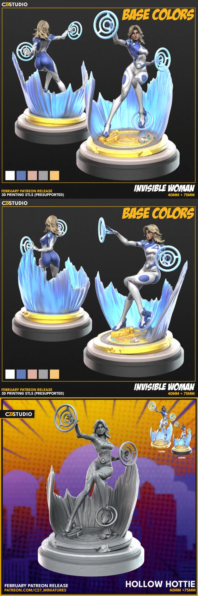 隐形女侠 - 空洞辣妹 - 3D打印模型|Invisible Woman – Hollow Hottie – 3D Print Model