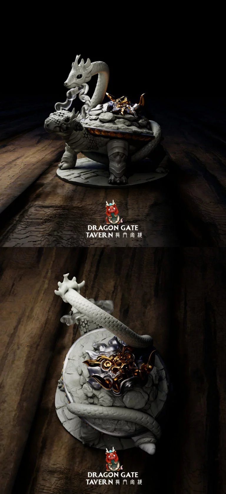 龙门酒馆——genbu蛇龟——3D打印模型|Dragon Gate Tavern – Genbu Snake Tortoise – 3D Print Model