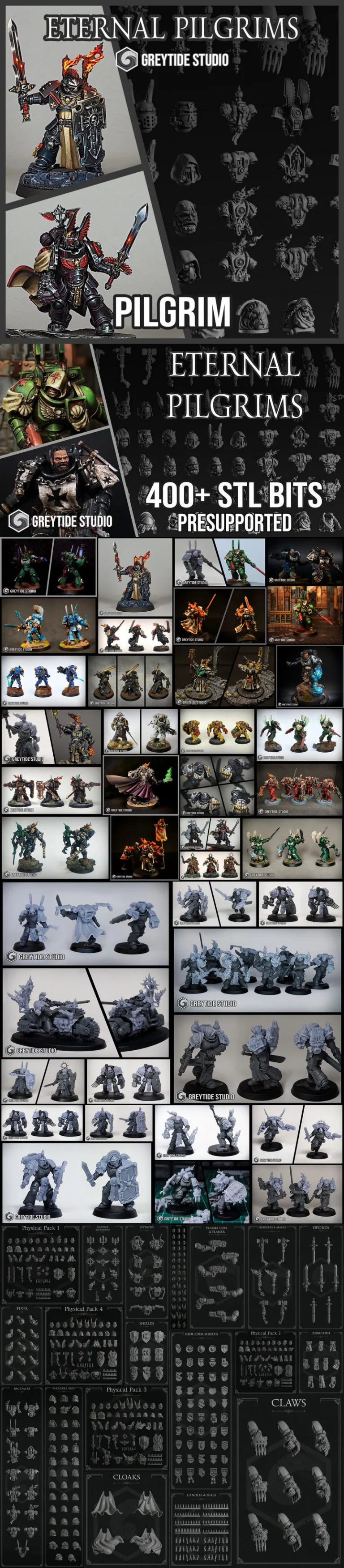 灰潮工作室《永恒朝圣者》3D打印模型|Kickstarter – Greytide Studio – Eternal Pilgrims Pack – 3D Print Model