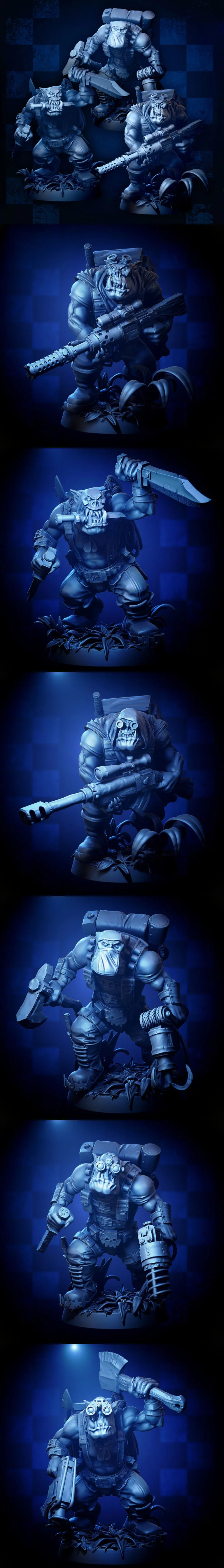 MrModulork出品《Spek-Opz Orcs》角色3D打印模型套件A|MrModulork’s Spek-Opz Orcs – Kit A – 3D Print Model