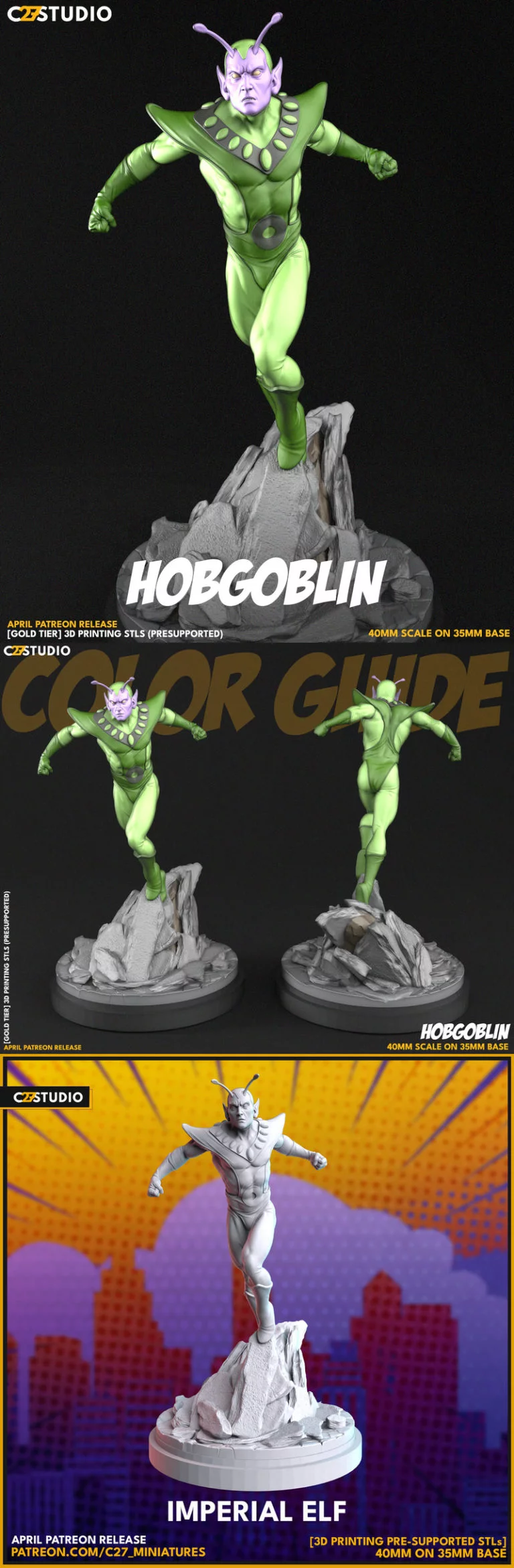 帝国精灵 - 恐鬼兽 3D打印模型|Hobgoblin – Imperial Elf – 3D Print Model