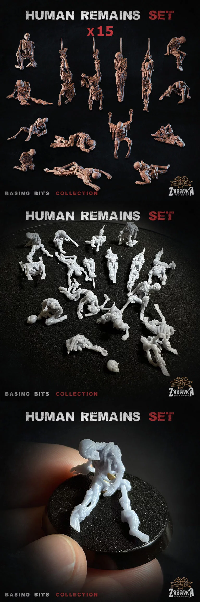 人类遗骸设定集 - 巴斯克比特收藏 - 3D打印模型|Human Remains Set – Basing Bits Collection – 3D Print Model