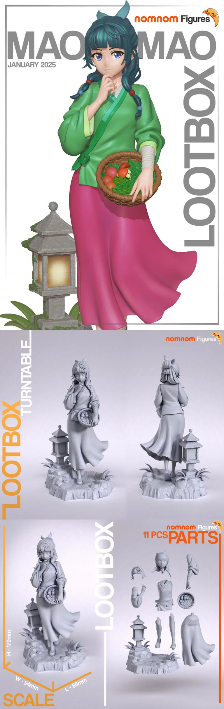 莫莫与药剂师日记——3D打印模型|NomNom Figures – Maomao – The Apothecary Diaries – 3D Print Model