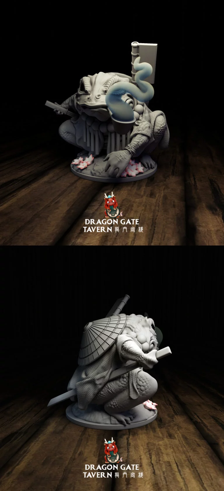 龙门酒馆 - 战士青蛙 - 3D打印模型|Dragon Gate Tavern – Samurai Frog – 3D Print Model