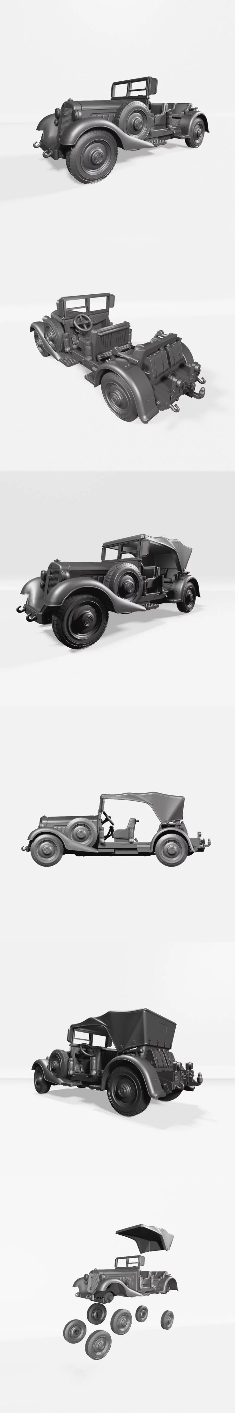 霍奇830R凯布勒瓦根（德国，二战）3D打印模型|Horch 830 R Kubelwagen (Germany, WW2) – 3D Print Model