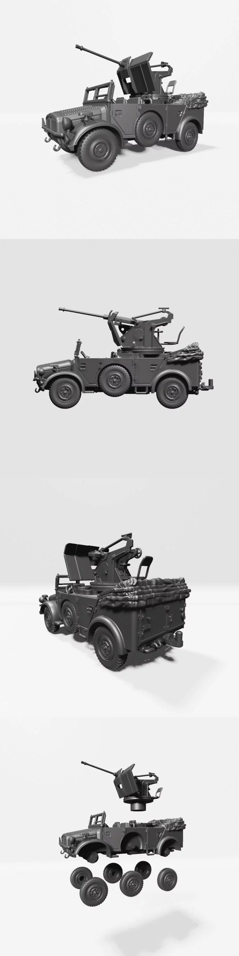 霍尔奇108搭配20毫米“30型”反坦克炮（德国，二战）——3D打印模型|Horch 108 with 20mm Flak 30 (Germany, WW2) – 3D Print Model