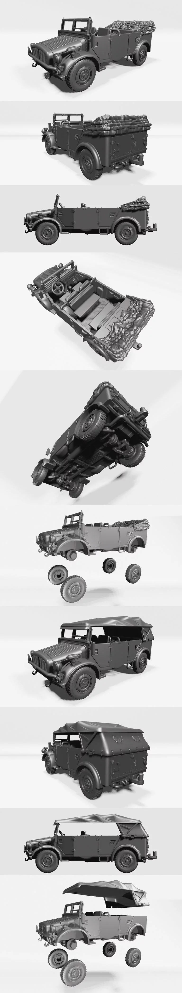 霍尔奇108型40号（开合式）（德国，二战）——3D打印模型|Horch 108 Type 40 (Open and Closed) (Germany, WW2) – 3D Print Model