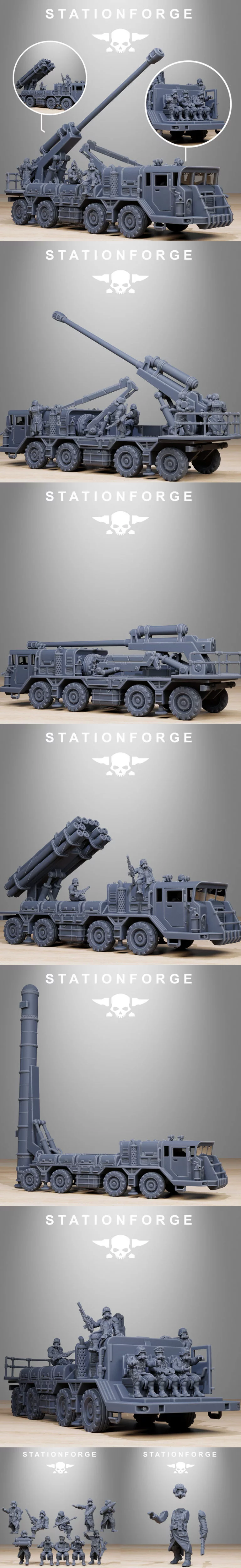 grimguard装甲车 3D打印模型|GrimGuard Artillery Vehicle – 3D Print Model