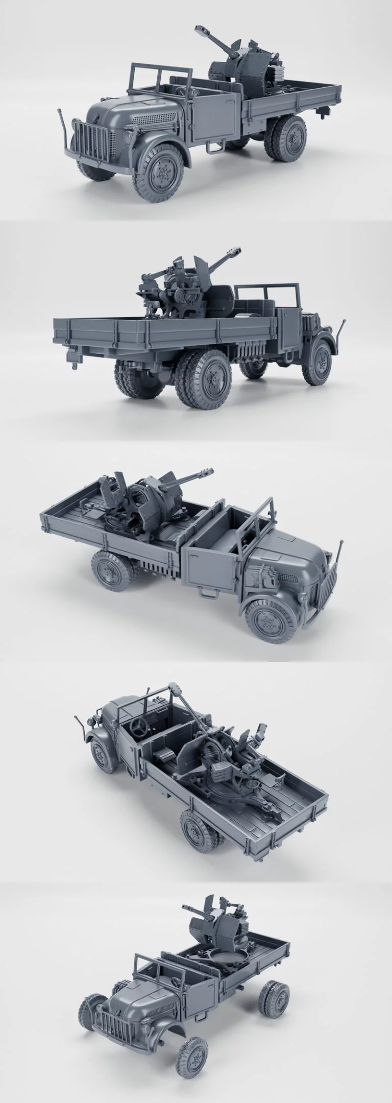 斯泰尔2000A搭配38式3厘米高射炮Jaboschreck（德国二战）3D打印模型|Steyr 2000A with the 3cm Flak 38-103 Jaboschreck (Germany, WW2) – 3D Print Model