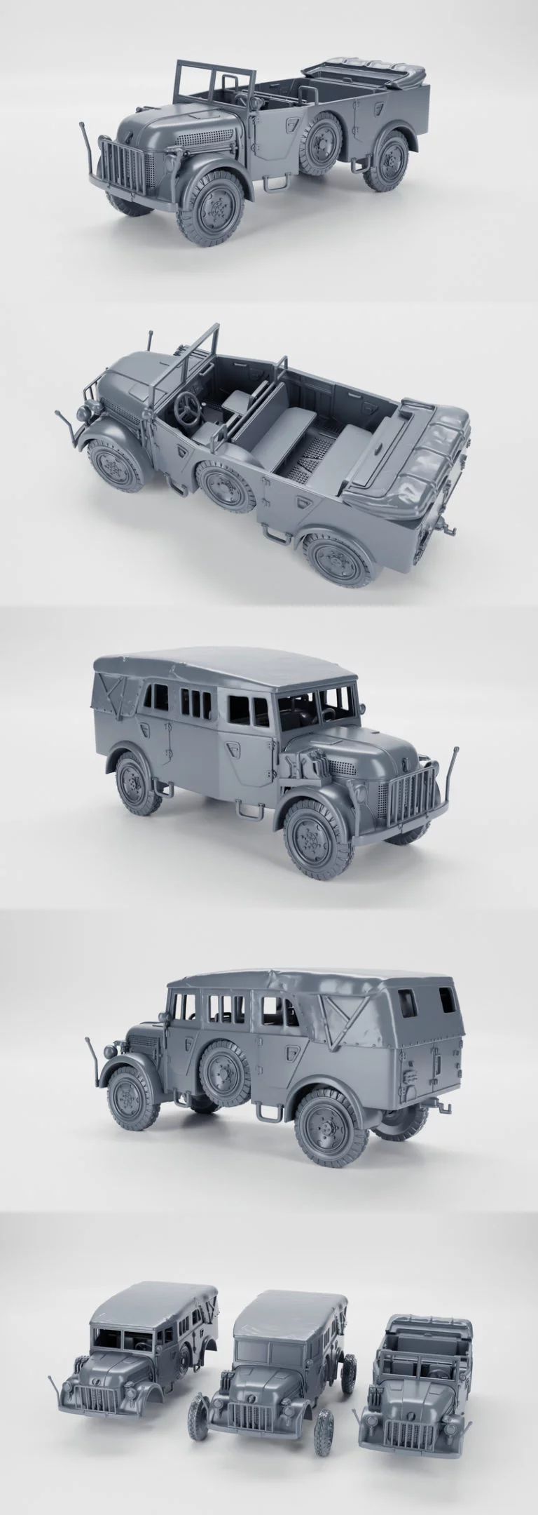 Steyr 1500A (Typ 270) 3D打印军事模型|Steyr 1500A (Typ 270) (Open and Closed) (German, WW2) – 3D Print Model