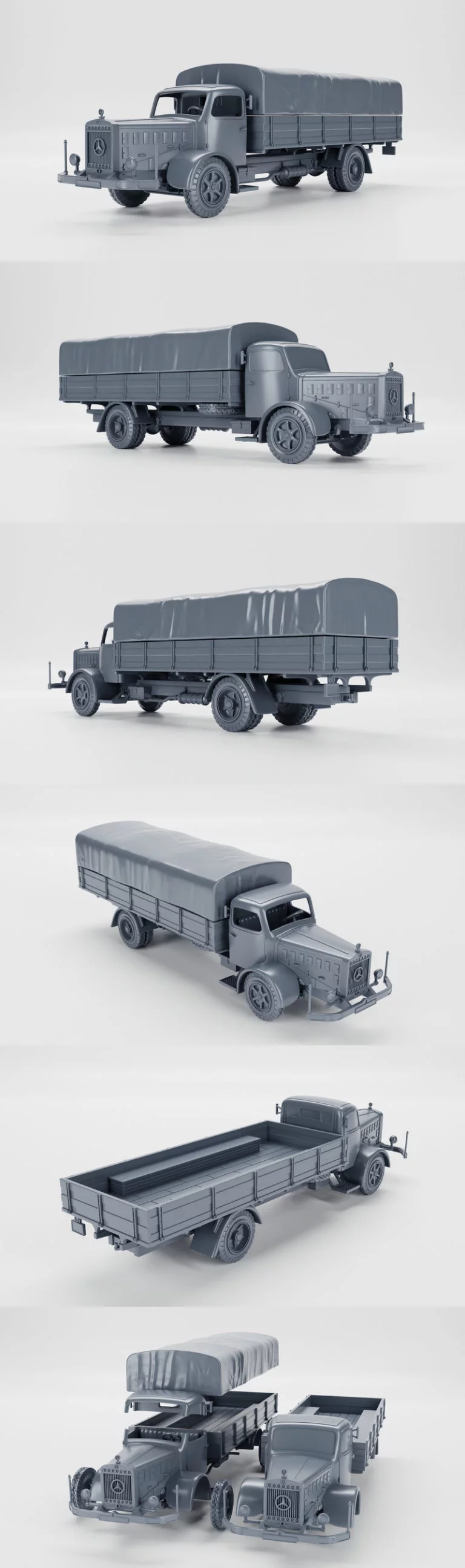梅赛德斯-奔驰L6500重型卡车（德国，二战）3D打印模型|Mercedes-Benz L6500 Heavy Truck (Germany, WW2) – 3D Print Model