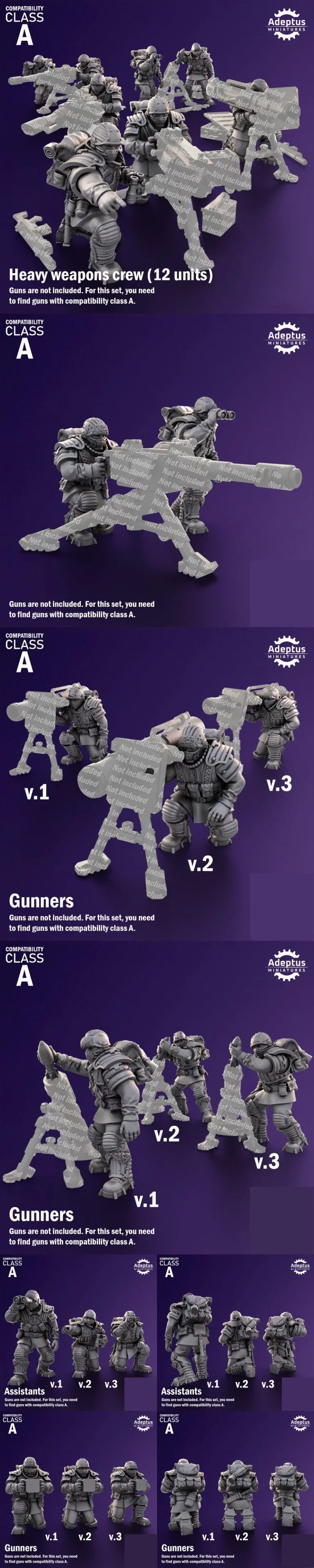 帝国守卫军风暴部队重型武器小队 3D打印模型|Heavy Weapons Team Stormworn Troops Imperial Guard – 3D Print Model