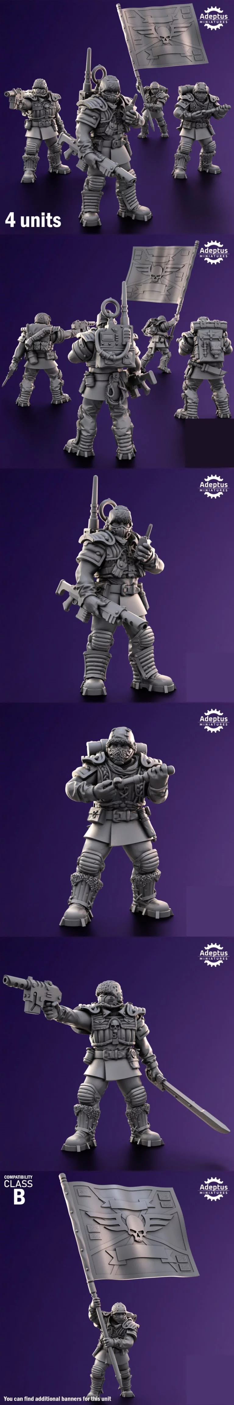 帝国守卫队风暴征途3D打印模型|Command Squad Stormworn Troops Imperial Guard – 3D Print Model