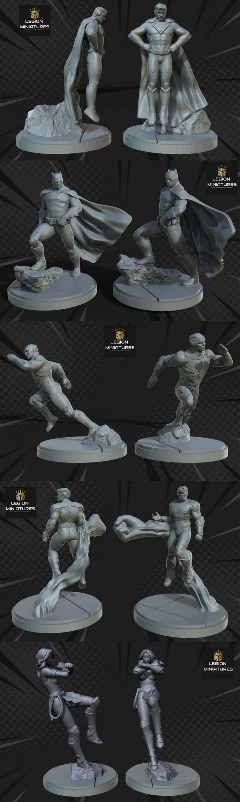 legion迷你模型-暗黑破坏神-3D打印角色模型|Legion Miniatures – Pack 08 DC – 3D Print Model