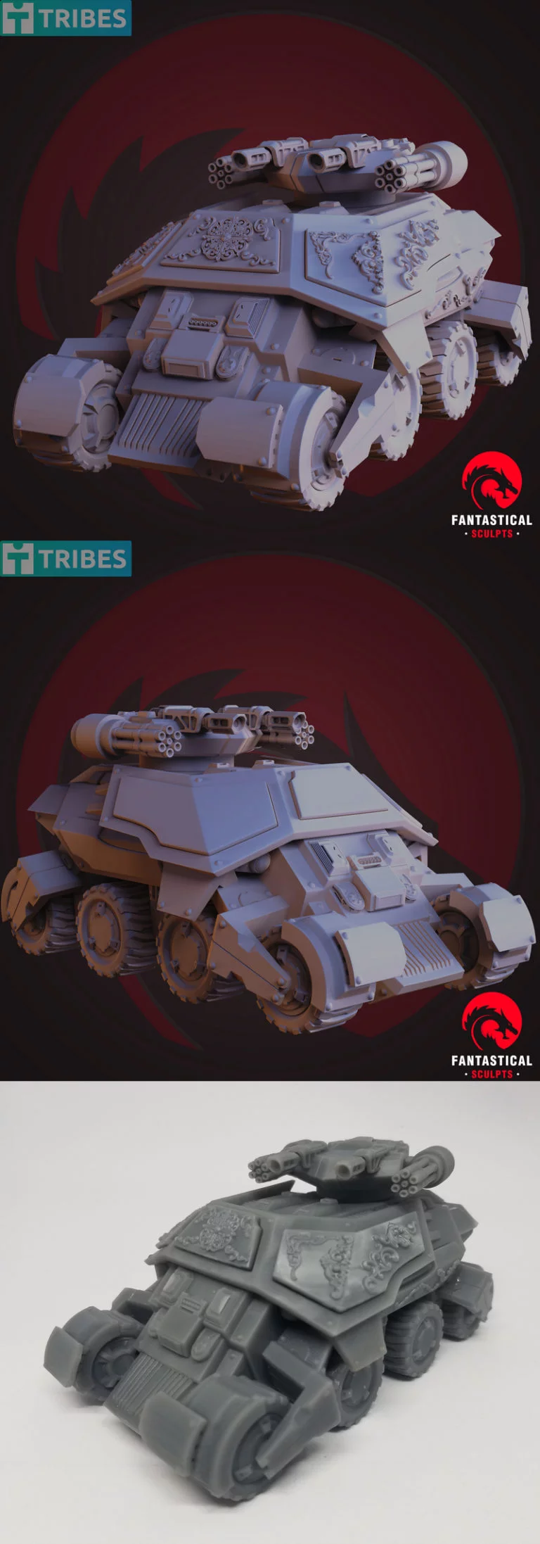 Testudo – 三棱龟战斗载具 3D打印模型|Testudo – Turtle Pattern Combat Vehicle – 3D Print Model