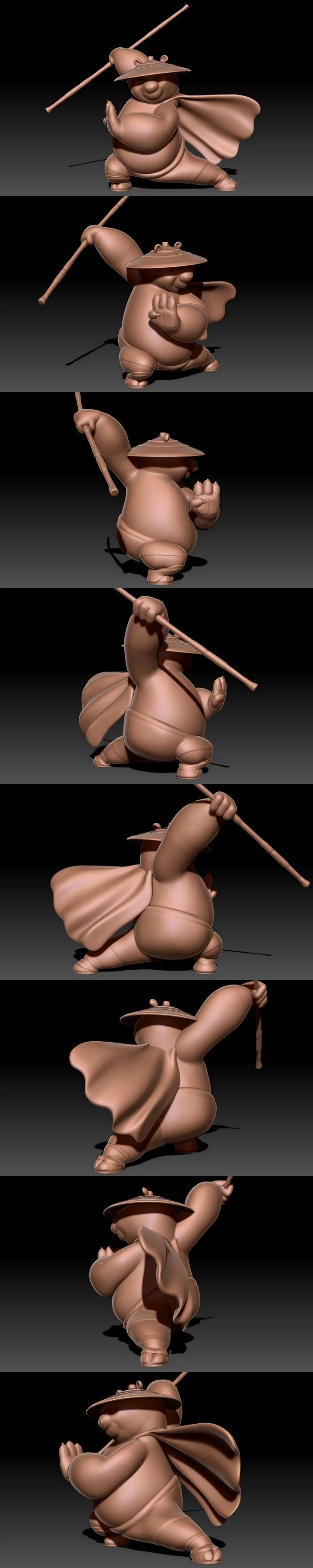 功夫熊猫3D打印模型|Kung Fu Panda Po – Pose 2 – 3D Print Model