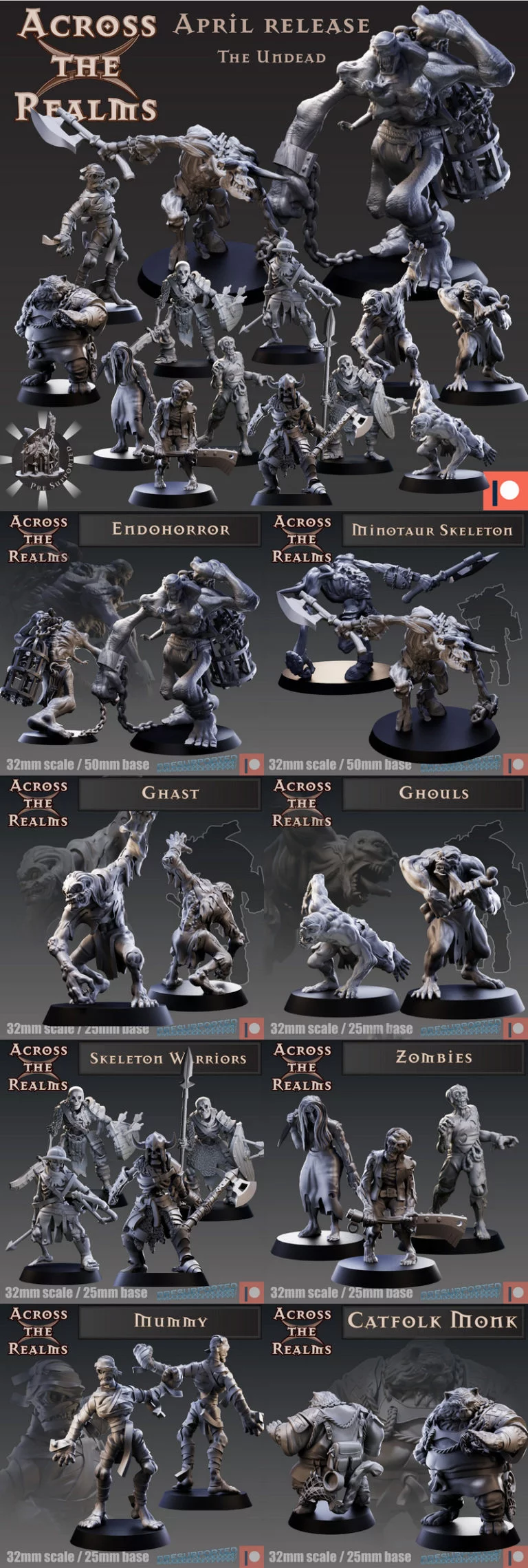 穿越 realms——亡灵篇 3D打印模型|Across the Realms – The Undead – April 2021 – 3D Print Model