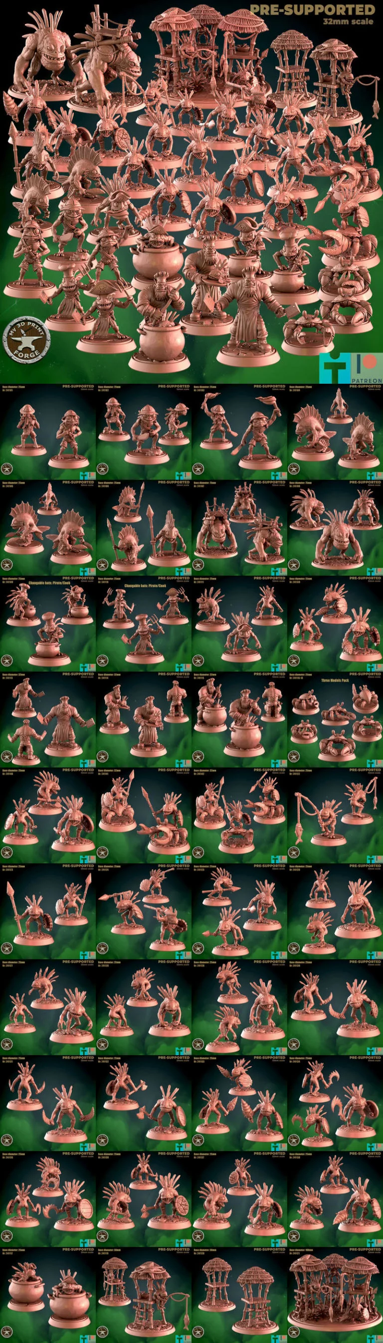 Murlocs 3D打印模型：我的3D打印锻造工坊——2024年11月作品集|Murlocs – My 3D Print Forge – November 2024 – 3D Print Model