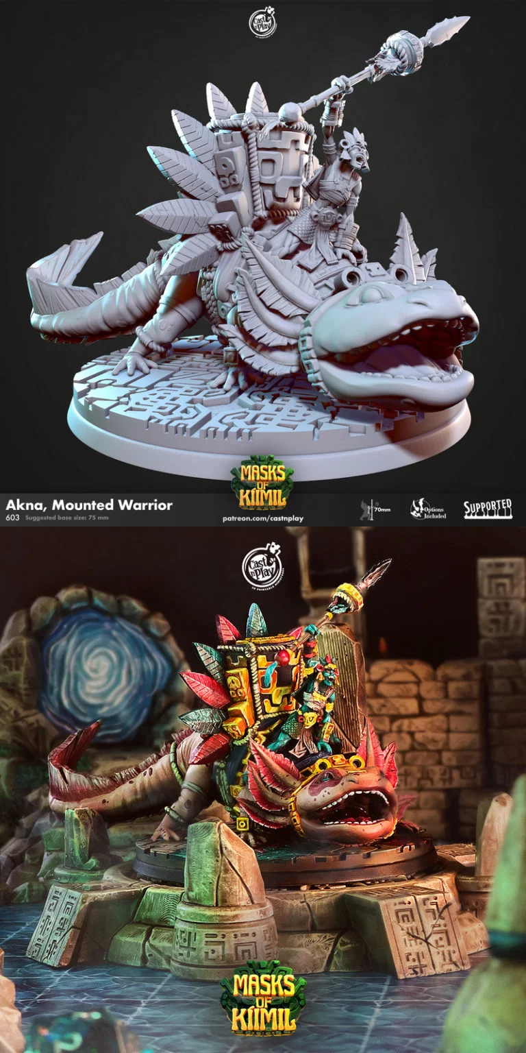 Akna 3D打印战骑模型|Akna, Mounted Warrior – 3D Print Model