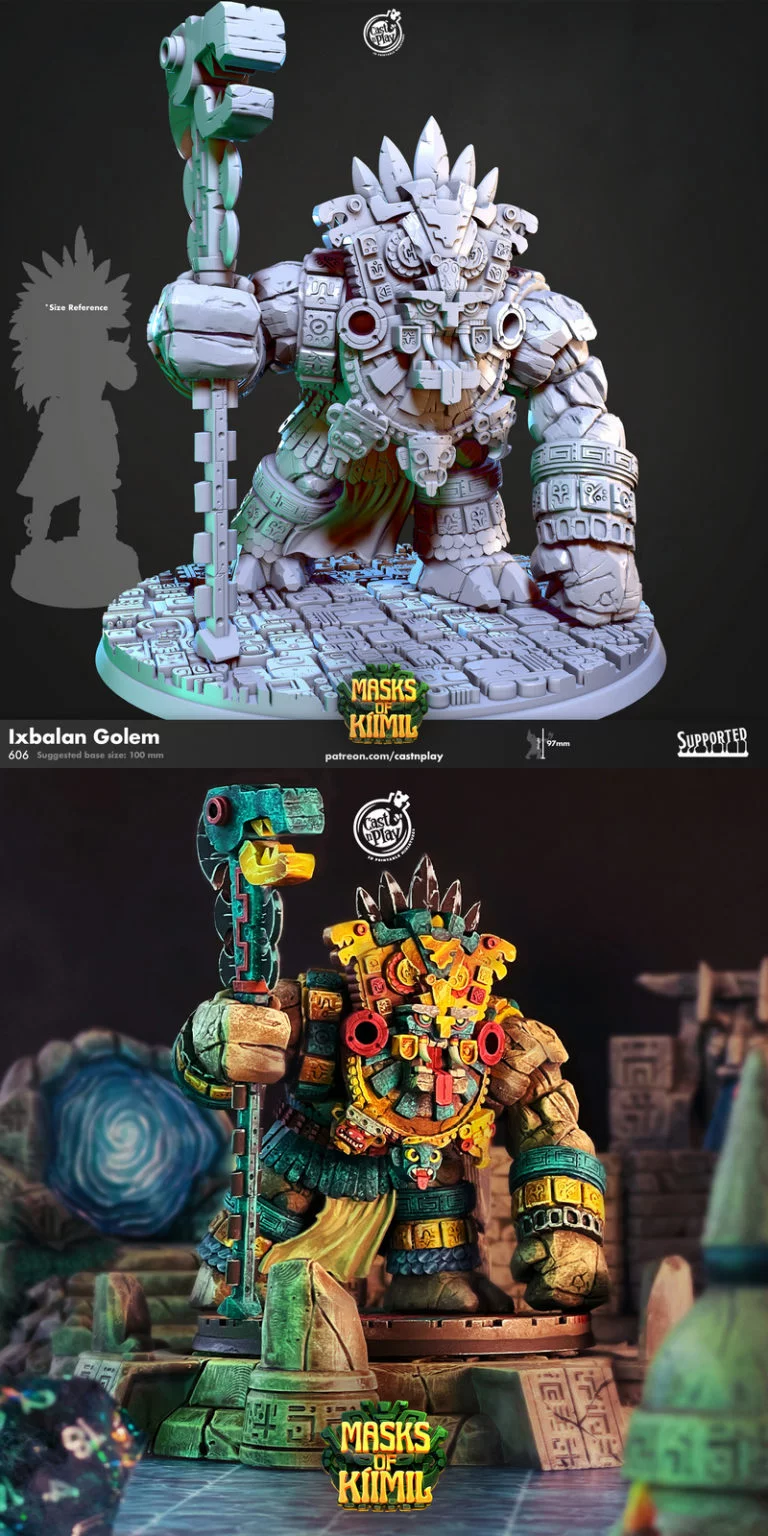 伊克斯巴拉诺机械兽——3D打印模型|Ixbalan Golem – 3D Print Model
