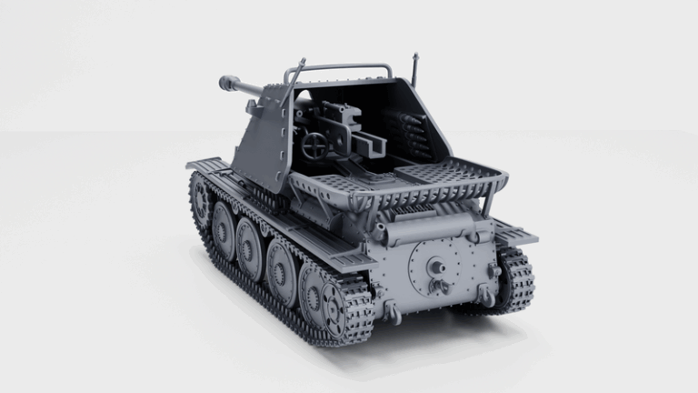 德国二战Marder III Ausf.H坦克3D打印模型|Marder III Ausf.H (Germany, WW2) – 3D Print Model
