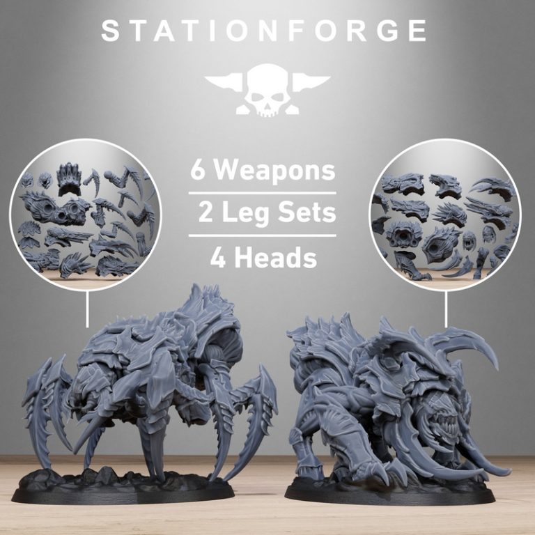 Station Forge – 虚空蛛类生物 3D打印模型|Station Forge – Xenarid Spider Beasts – 3D Print Model